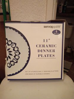 4   11"ceramic dinner plates