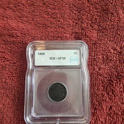 Collectible Coin 1888 Indian Head Penny 
