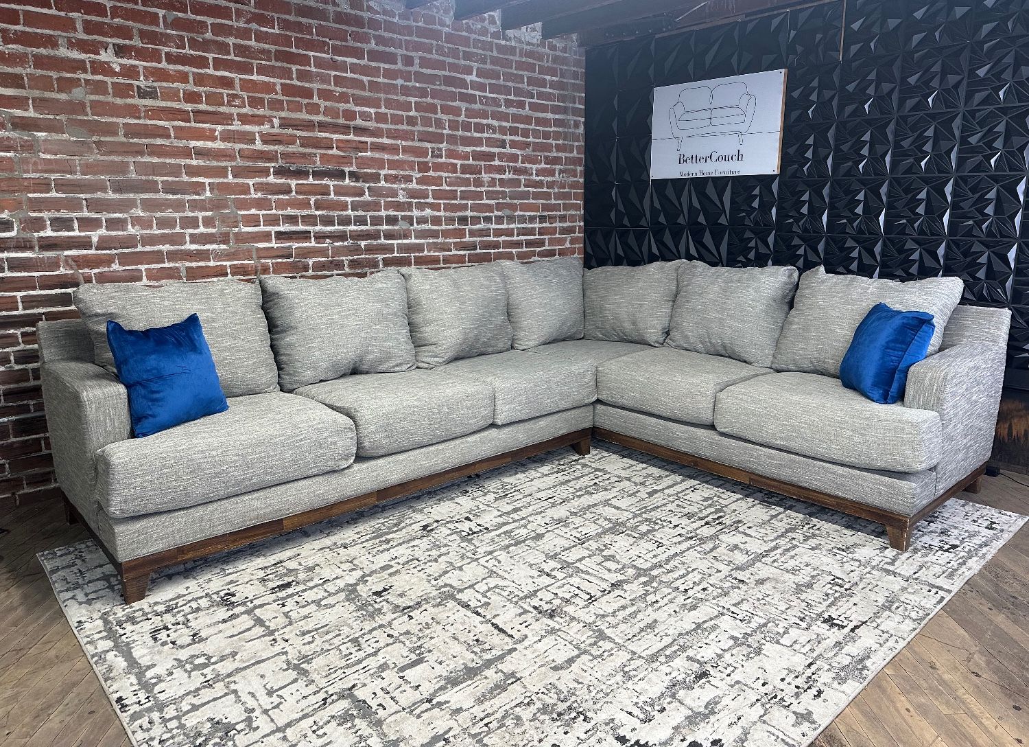 Free Delivery- Gray 2pc L shaped sectional couch
