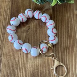 Baseball Beaded Wristlet