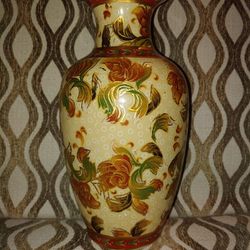 Hand Painted Vase 10 Inch High