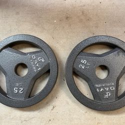 Pair Of 25lb Olympic Weight Plates 
