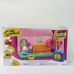 THE SIMPSONS Living Room Diorama House Playset inc Homer Figure by JAKKS Pacific