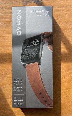 Apple Watch 42mm 44mm 45mm Nomad Brown Leather Strap