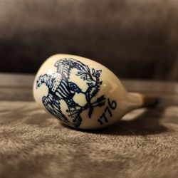 Antique Delft Porcelain Pipe Marked Fenith Holland American Eagle 1776 Rare