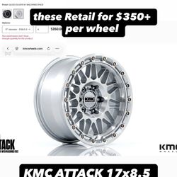 KMC ATTACK 17x8.5 Chevy,Gmc,Toyota,Cadillac BRAND NEW