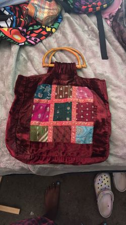 Burgundy quilt bag