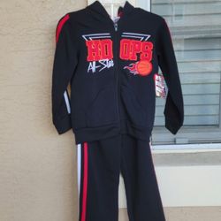 NEW with TAG...BOYS SIZE 4 TWO-PIECE, ZIPPERED,  HOODED SWEATSUIT OUTFIT 