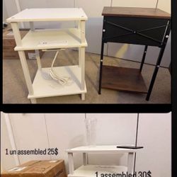 Nightstand, Side Table with Fabric Drawer, 24-Inch Tall End Table with Storage Shelf, Bedroom, Rustic Brown and Black    Each is 25$   New sealed pack