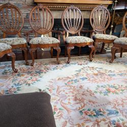 Carved Wooden Dining Chairs Set of 6