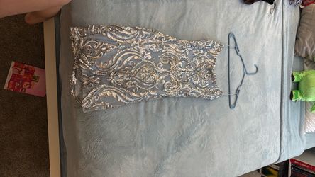 Light blue sequin mini dress
