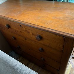 Beautiful Antique Wood Dresser, Needs Repair
