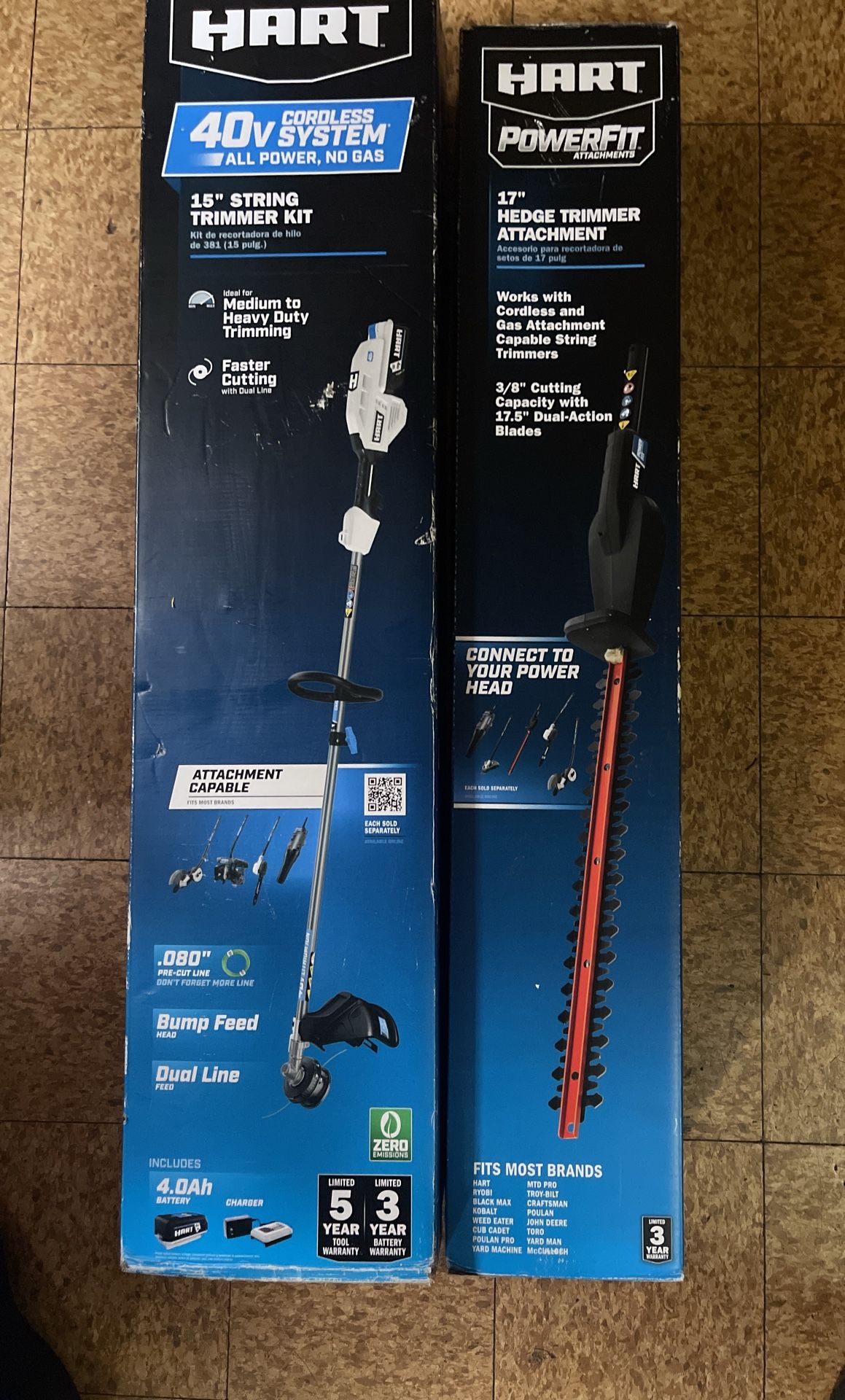 HART PowerFit Hedge Attachment (for Attachment Capable Trimmer)and HART 40-Volt 15" Brushless String Trimmer (Battery Not Included)