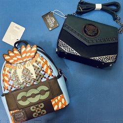 Loungefly Disney Parks Black Panther: Wakanda Forever Mini Backpack and Loungefly Black Panther Crossbody - Both NWTs