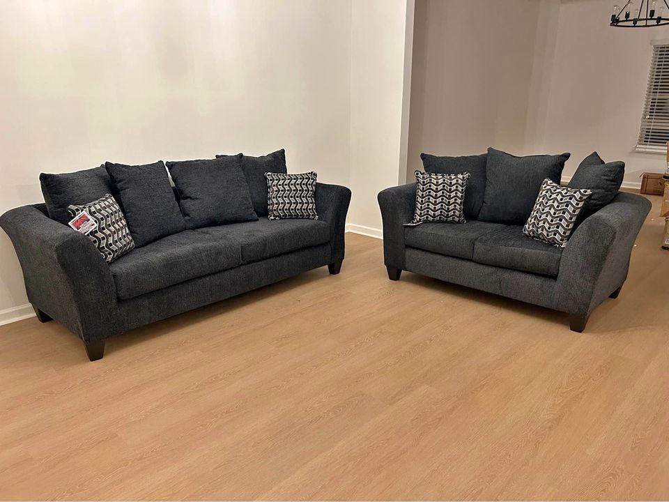 Dark Grey Sofa + Loveseat