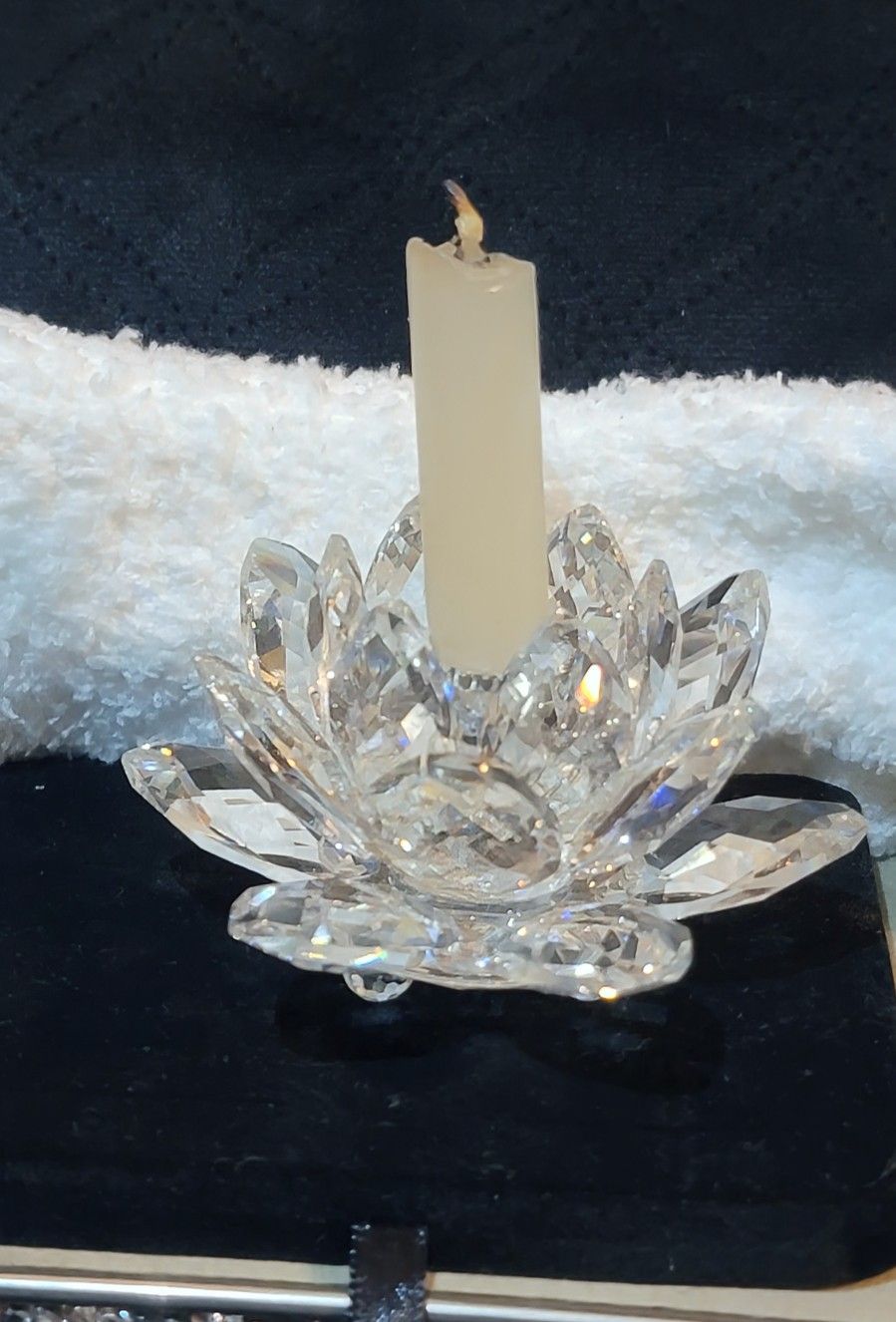Crystal Lotus Flower Candle Holder