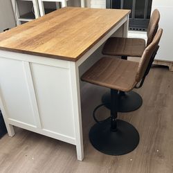 IKEA Island, (2) Stools, (2) Carts, & Pantry