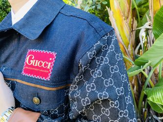 Gg jacquard denim jacket - Gucci - Men | Luisaviaroma