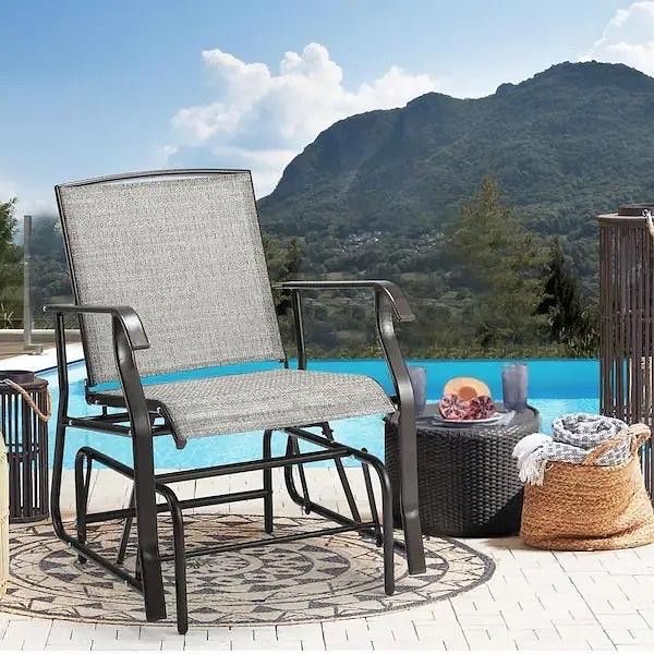 New Metal Outdoor Rocking Chair, Porch Swing Glider Chair