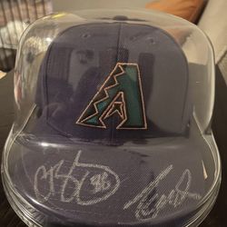 Randy Johnson & Curt Schilling Signed Diamondbacks Hat