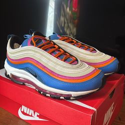 Nike Air Max 97 – Size 8.5 – Clean – Blue/Orange/Pink