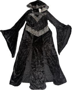 Girls Black Hooded Dress Large