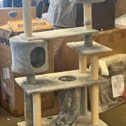 Cat Tree Grey (50inches x 32inches x 16inches)