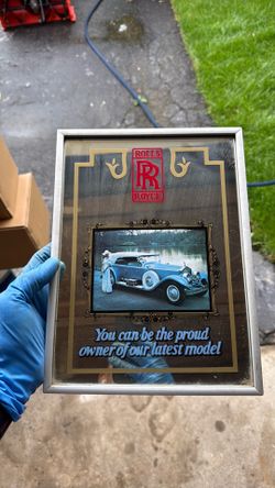 Vintage rolls Royce mirror framed $40.00