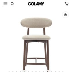 I COLAMY ARLA Bar Stool Upholstered Wooden Scandi Minimalist Modern Contemporary Dining Chair for Stylish Dining Spaces Single Attribute 1 for Distinc
