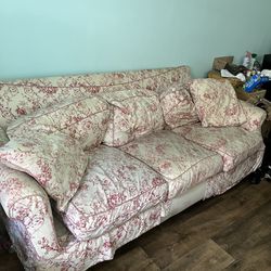 Free Couch.  Red Toile