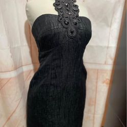 Beautiful Muse Exclusively For Boston Proper Jewel 🖤💎beautiful Embellished Halter Dress. 👗 🖤🖤