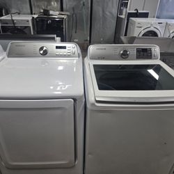Samsung Washer And Dryer Set Electric Topload 