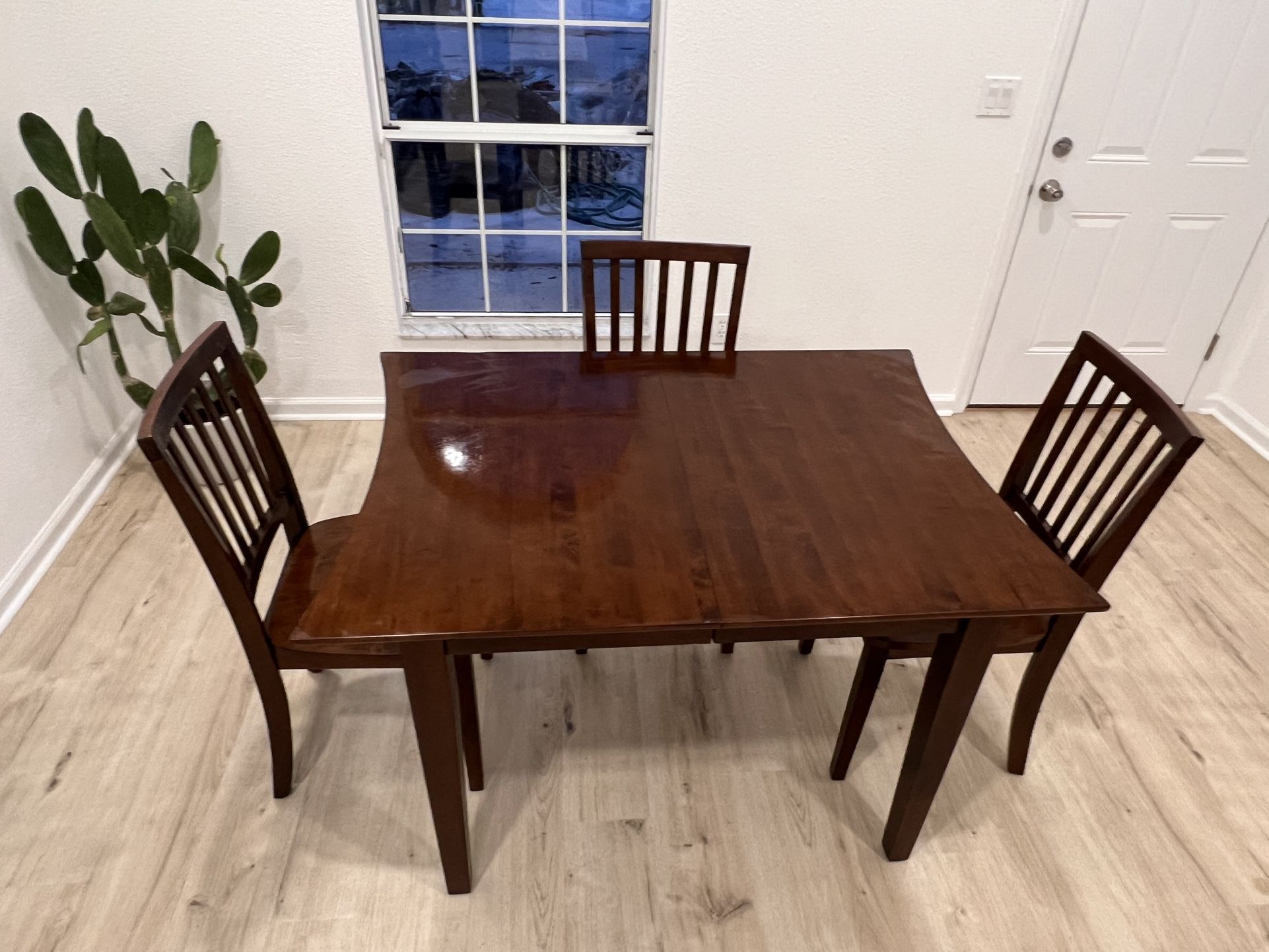 Wooden Dining Table with 3 Chairs
