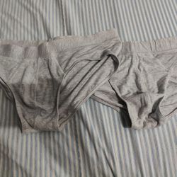 2x MeUndies Heather grey Hip Briefs