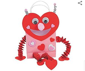 Valentine's Day Card holder paper bag craft kit