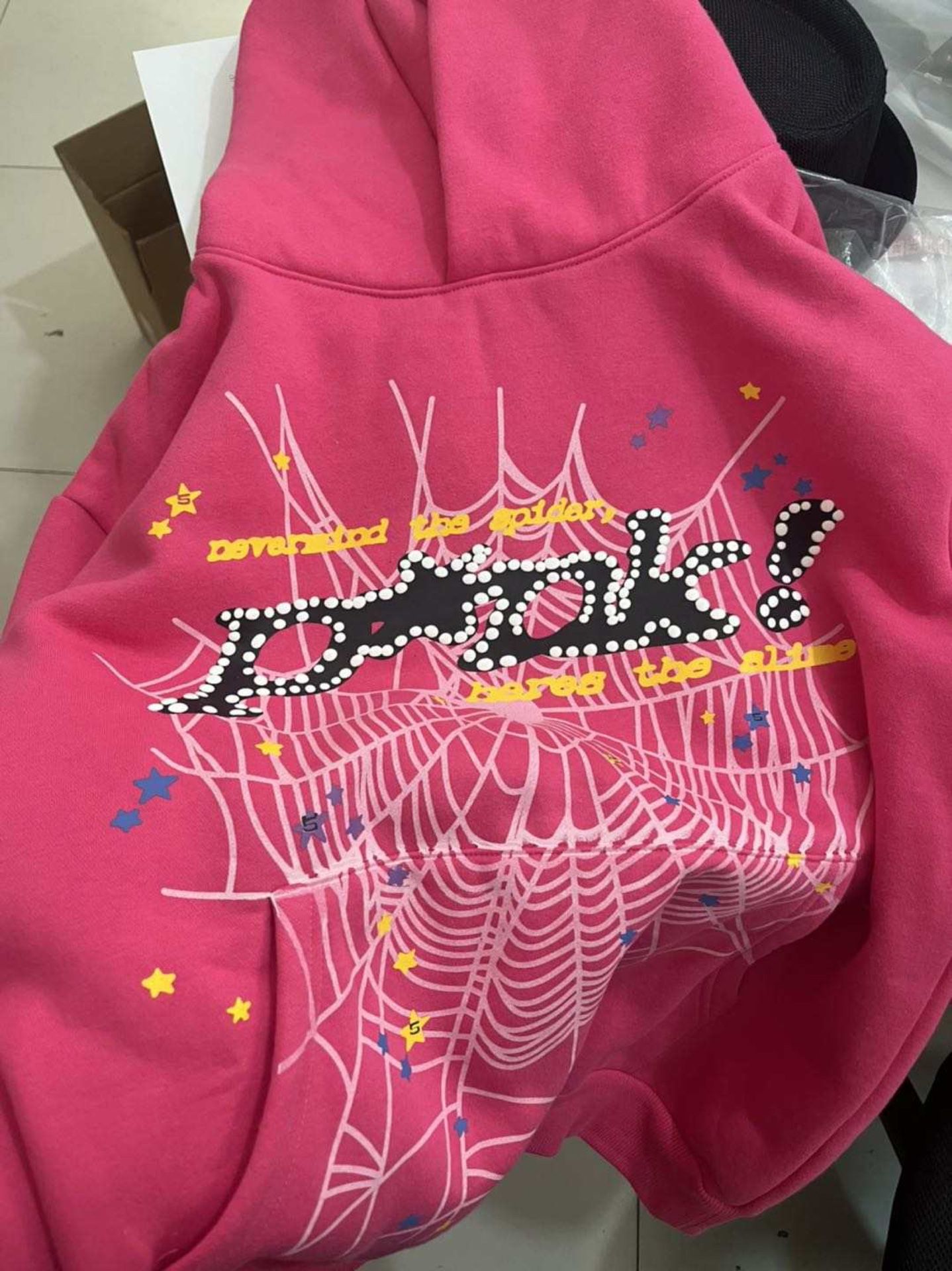 Pink sp5der hoodie
