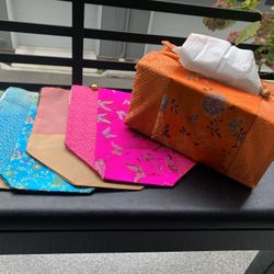 Brocade Satin Material Tissue Box Cover