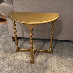1/2 Moon Gold Painted Hall Or Entry Table