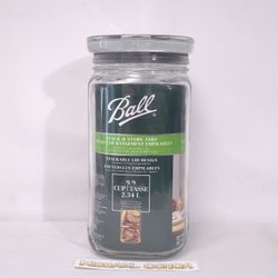 NEW Ball Glass Jar & Lid 9.9 Cups/2.34 Liters 