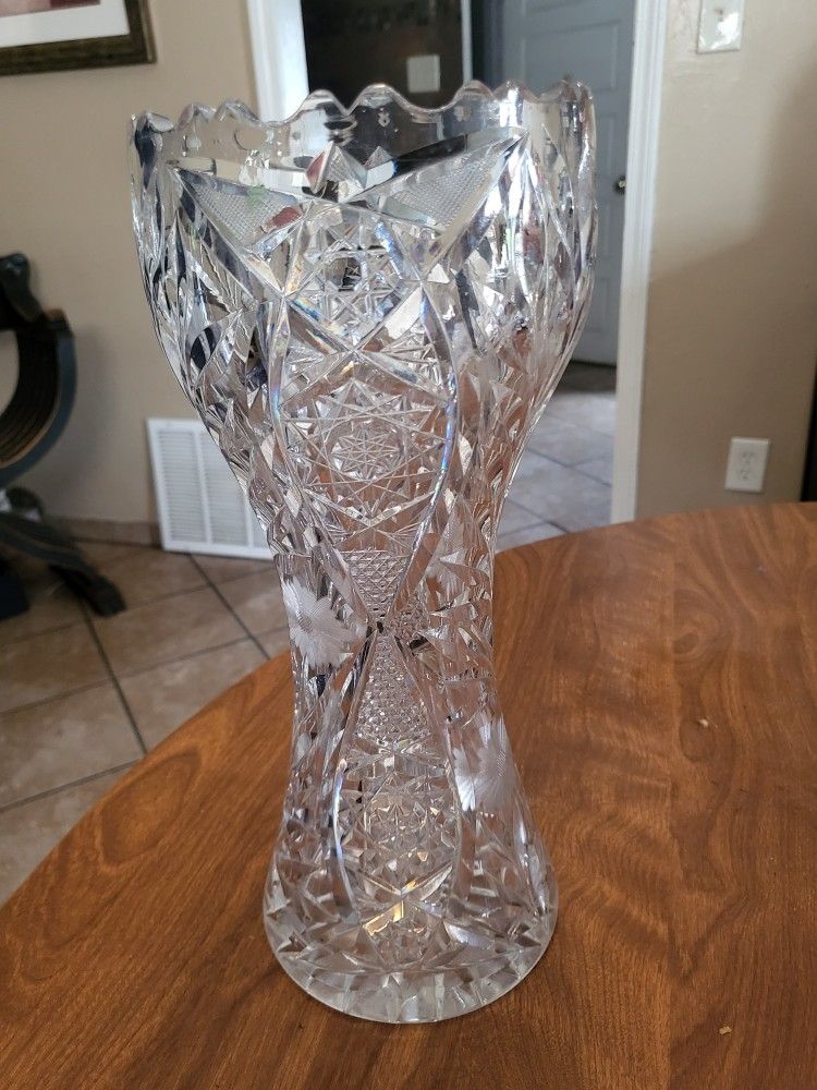 Antique Crystal Corset Vase