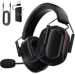 RYR Wireless Gaming Headset for Xbox Series X|S, Xbox One, PC, PS4/5, Mac, Switch, Mobile, 3D Surround Sound, Bluetooth 5.3, 60H Battery, Gaming Headp