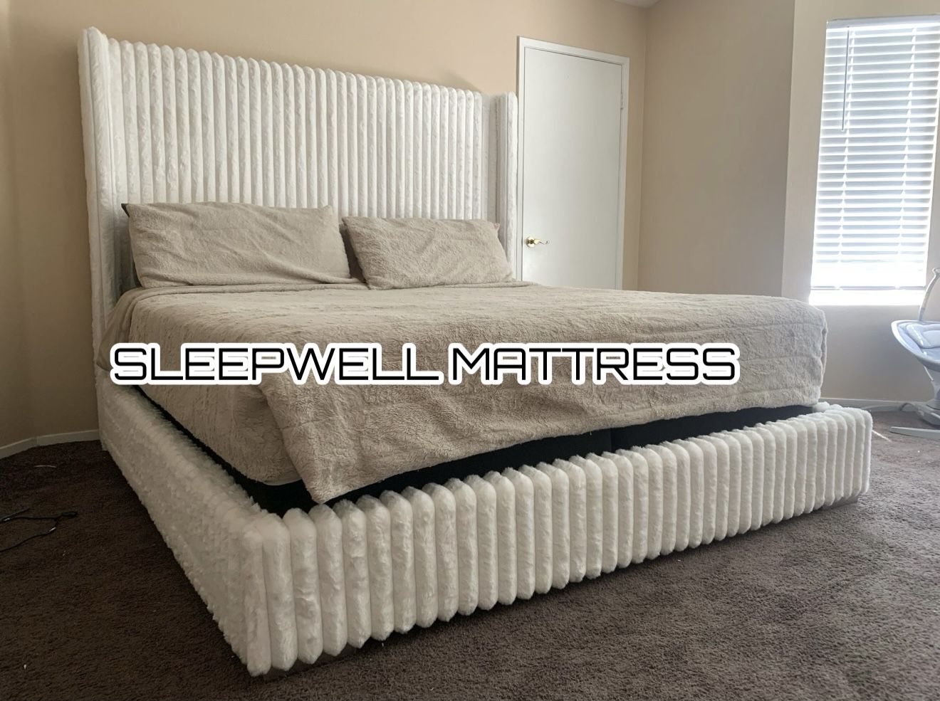 New King Bed Frame With Mattress