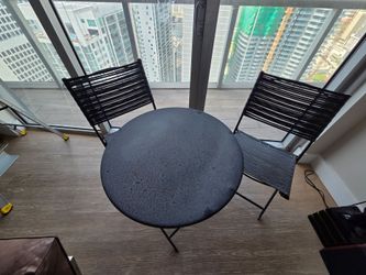 Free Metal Round Bistro Table and 2 Chairs Set