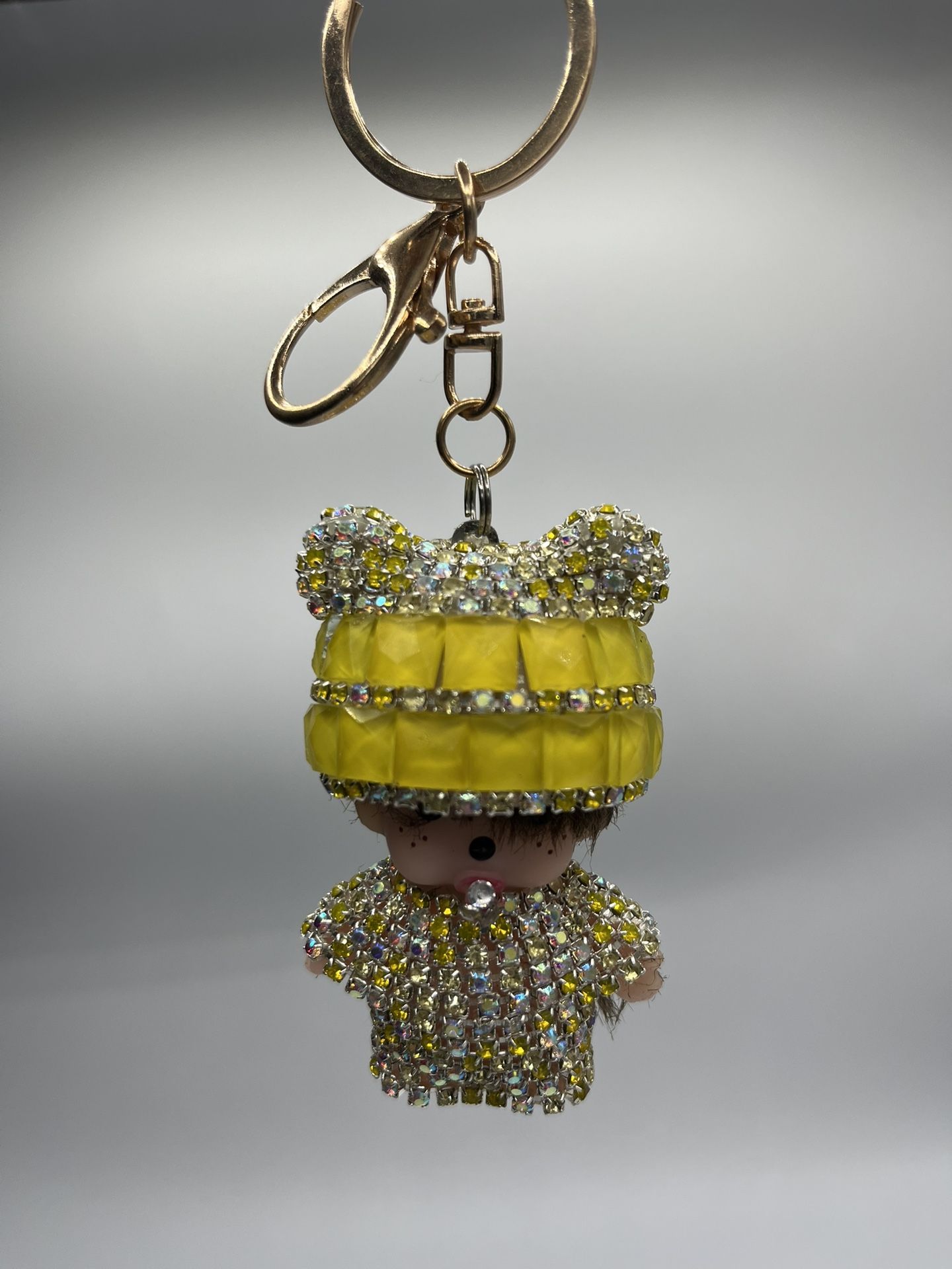 Full diamond labubu Keychain(yellow)