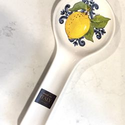 Ceramica Cuore Design Lemon Limone Spoon Rest Ceramic Made in Italy 11” NWT