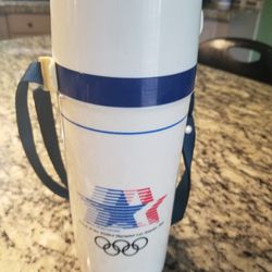 Vintage Aladdin Thermos Cup Bottle Advertising  L.A Olimpic 1984. Made in U.S.A