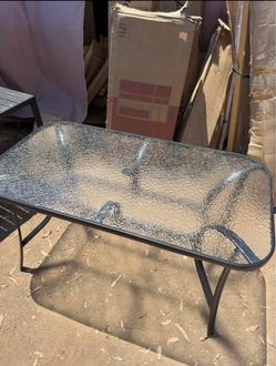 Glass Top Patio Dining Table