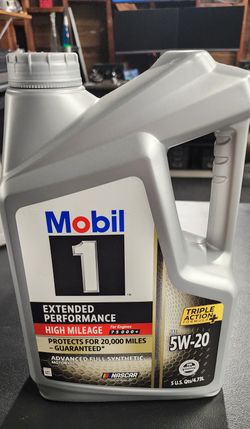 Oil, 5W20, 5QT, Mobil 1, High Mileage
