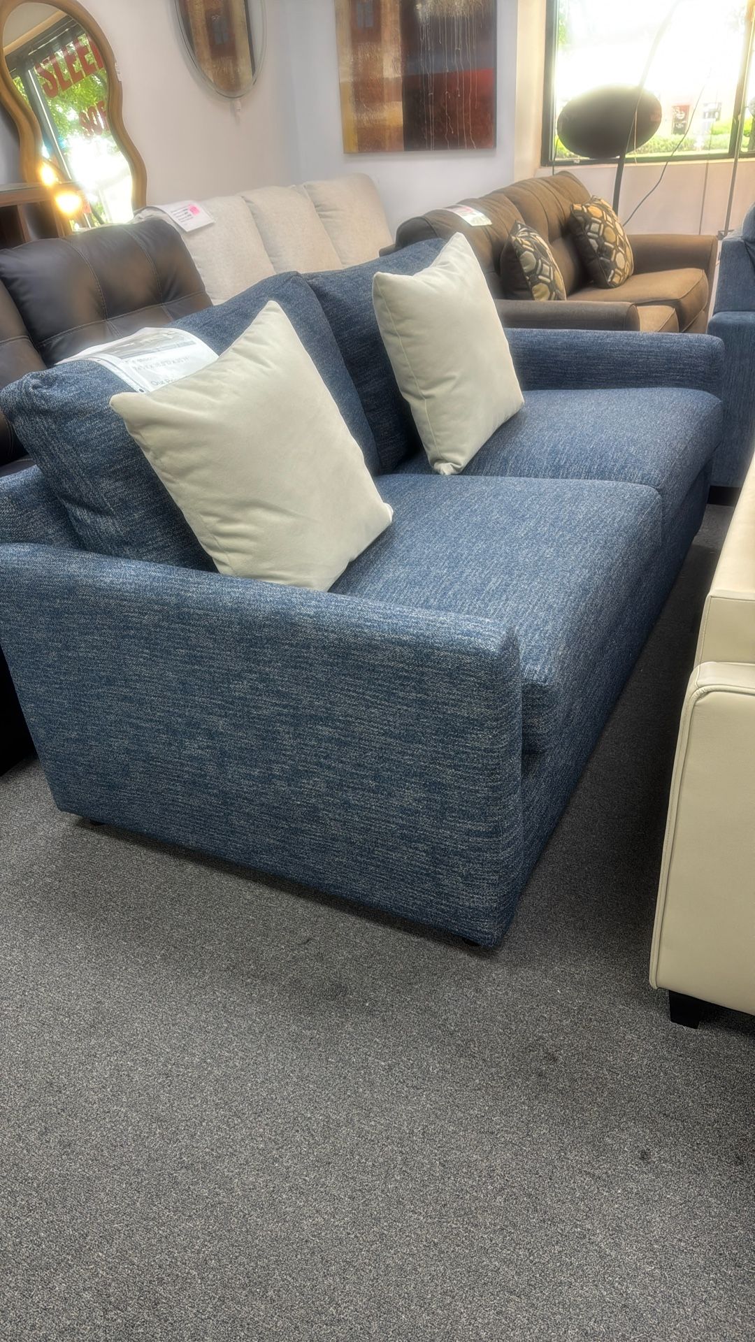 Tribute Denim Sleeper Sofa, QUEEN
