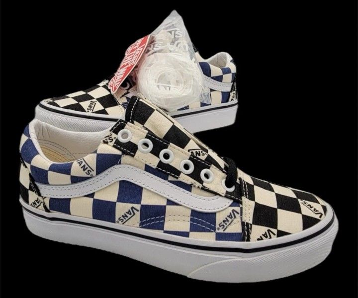 Old Skool Big Check Black/Navy Men’s Size 5.M Usa Women’s 6.5 M Usa